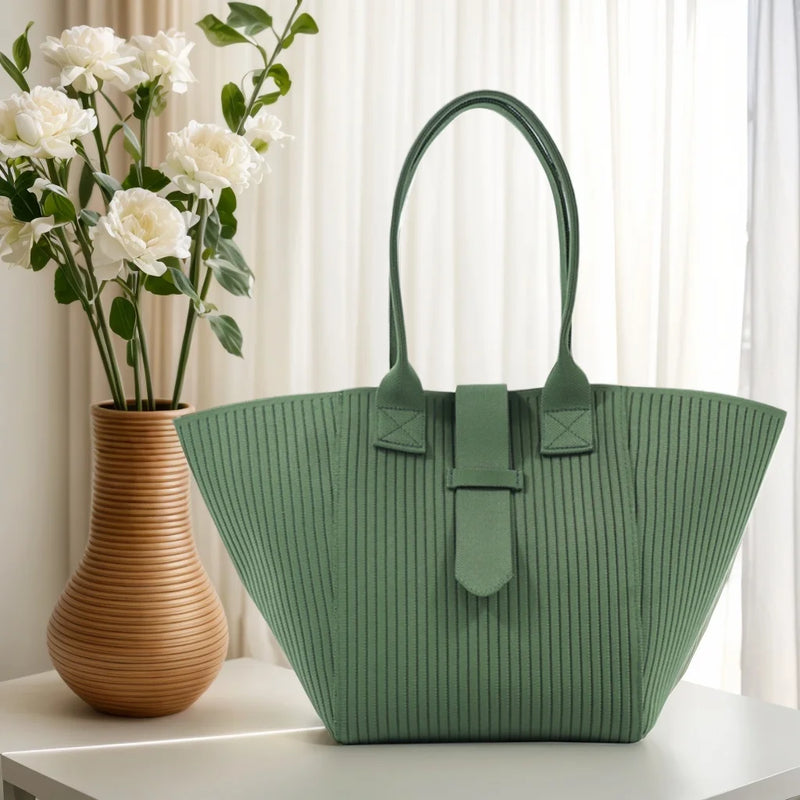 Bolsa tote feminina preta personalizada, bolsa de estudante universitário, grande capacidade, verde, gola branca, bolsa de ombro cinza