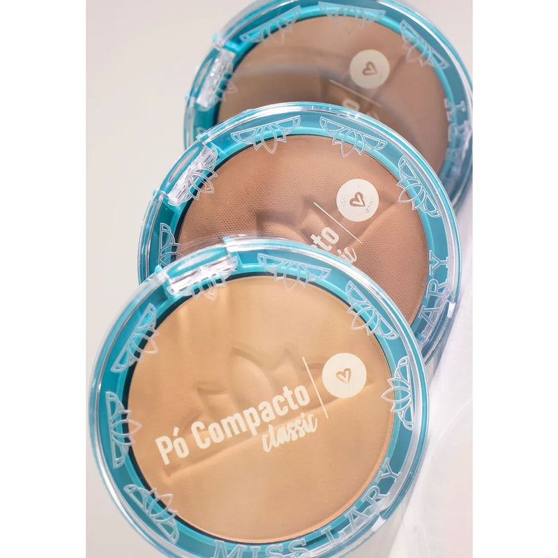 Pó Compacto Facial Vegano Efeito Matte Miss Lary ML-301