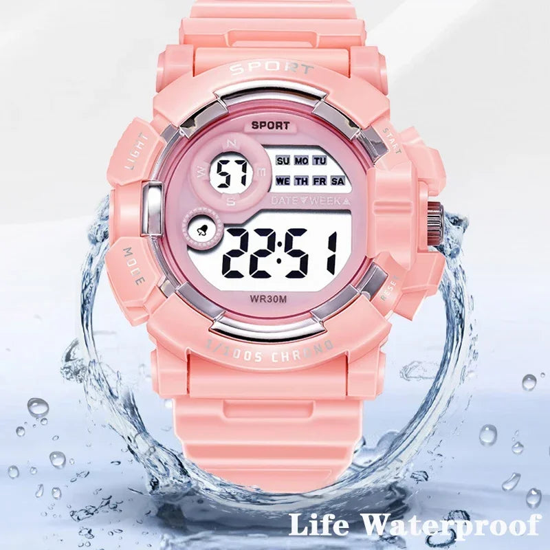 Yikaze moda esportes relógios das mulheres dos homens relógio digital à prova dwaterproof água luminosa despertador relógio de pulso eletrônico para crianças