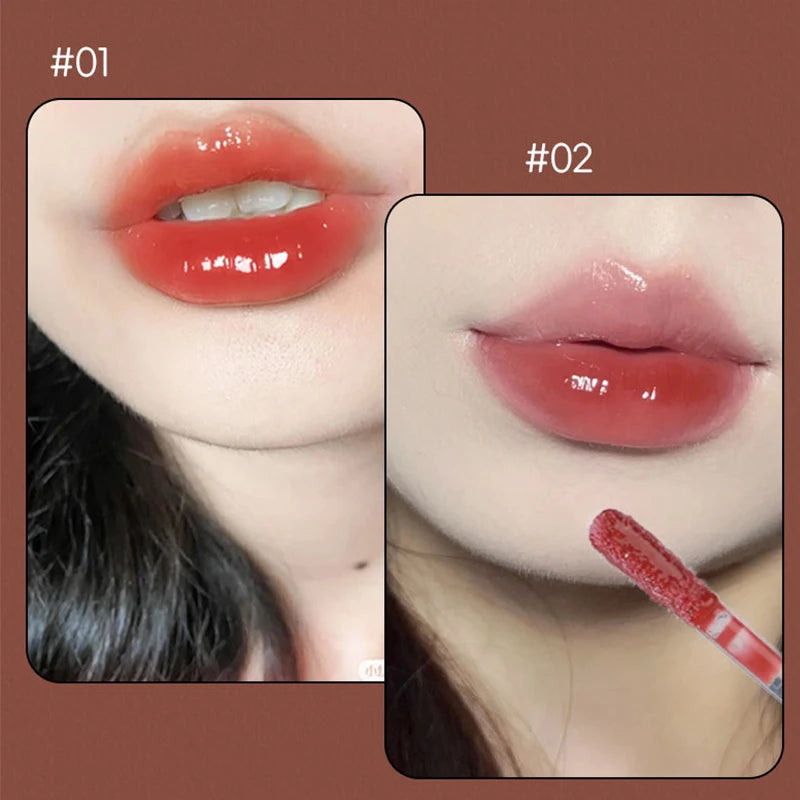 Natural Jelly Lip Gloss Batom Líquido, Hidratante, Fácil Halo-tingimento, Esmalte Impermeável, Não é fácil de tirar, Maquiagem