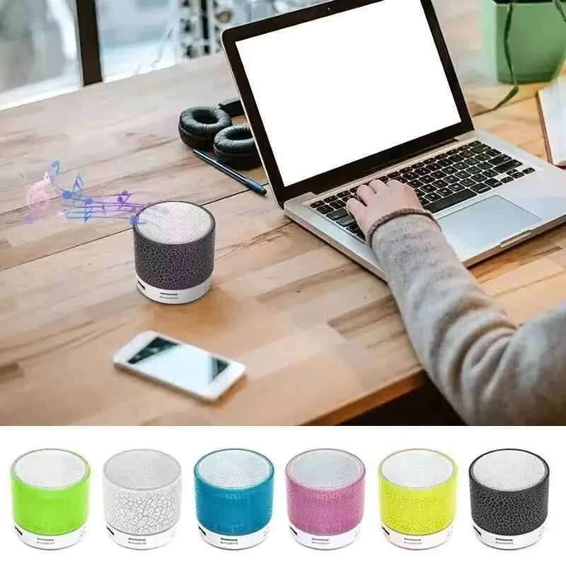 Mini alto-falante Bluetooth sem fio, LED colorido, Cartão TF, Subwoofer USB, Portátil, MP3, Coluna de som de música para PC, telefone