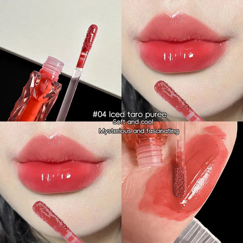 Natural Jelly Lip Gloss Batom Líquido, Hidratante, Fácil Halo-tingimento, Esmalte Impermeável, Não é fácil de tirar, Maquiagem